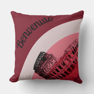 Benvenuto Rom Colosseum Retro Art Dekorativ kudde