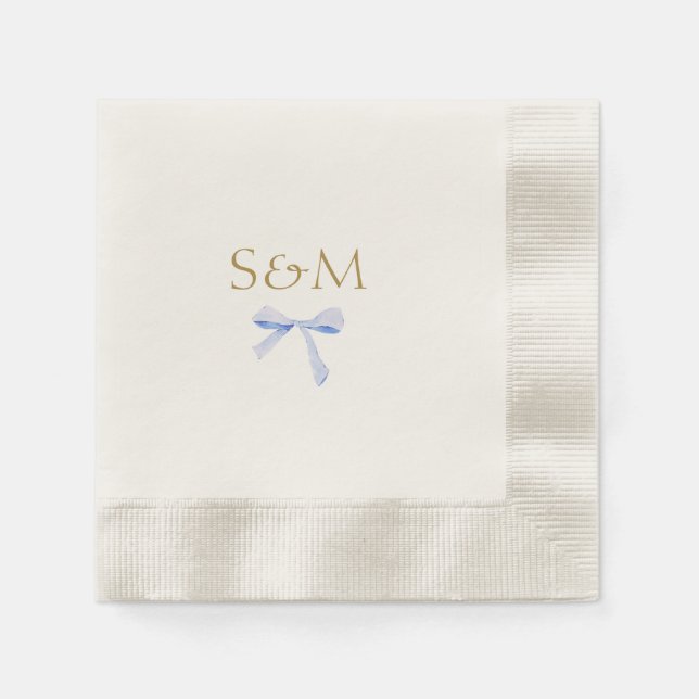 Benvit chic | Välkomsthälsning för Blue Ribbon Brö Pappersservett (Framsidan)
