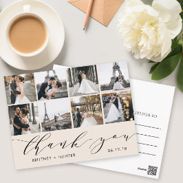 Benvit för Calligraphy Script 8 Photo Tack Vykort