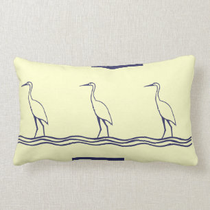 benvit havsfågel (PILLOW) Lumbarkudde