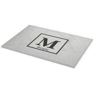 Benvit marmor med Silver Veins Monogram