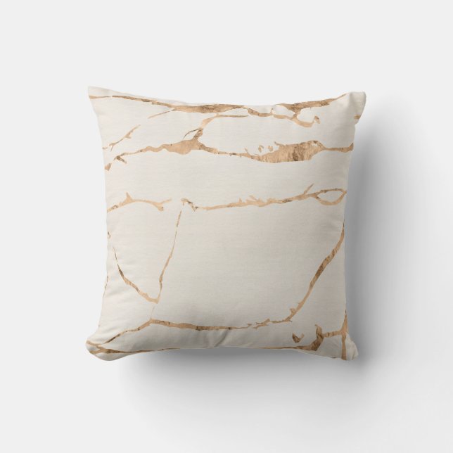 Benvit Modern Marble Gold Foil Gemstone Kudde (Framsida)