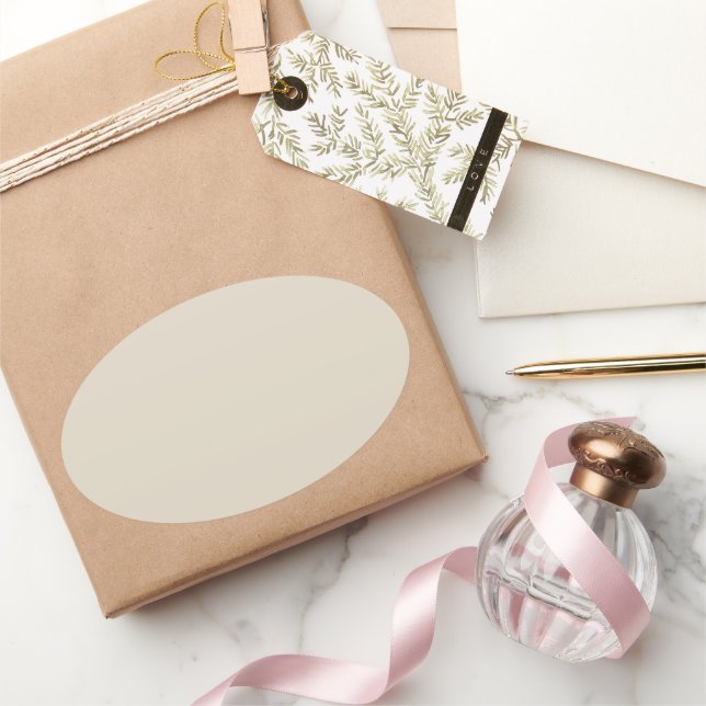 Benvit oval klistermärke (Gifting)