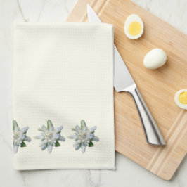Benvit schweizisk Towel Schweiz Edelweiss-blomma Kökshandduk