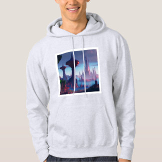 Benvit stadskonstruktion för svetsskjorta hoodie