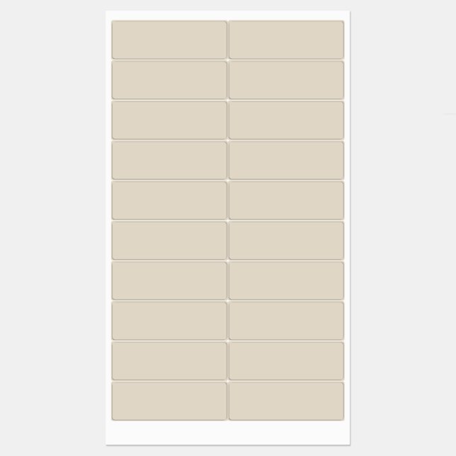 Benvit vattentäta etiketter (Ark)