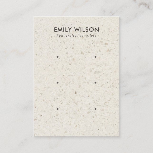 BENVITT TERRAZO 3 STUD EARRING VISNING CARD VISITKORT (Framsida)