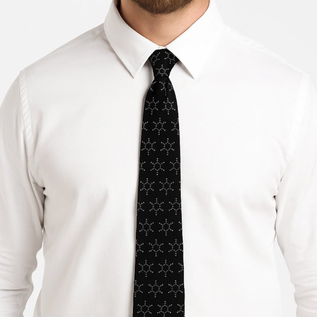 Benzene Molecule Mönster Black Slips (Benzene Molecule Pattern Black Neck Tie)