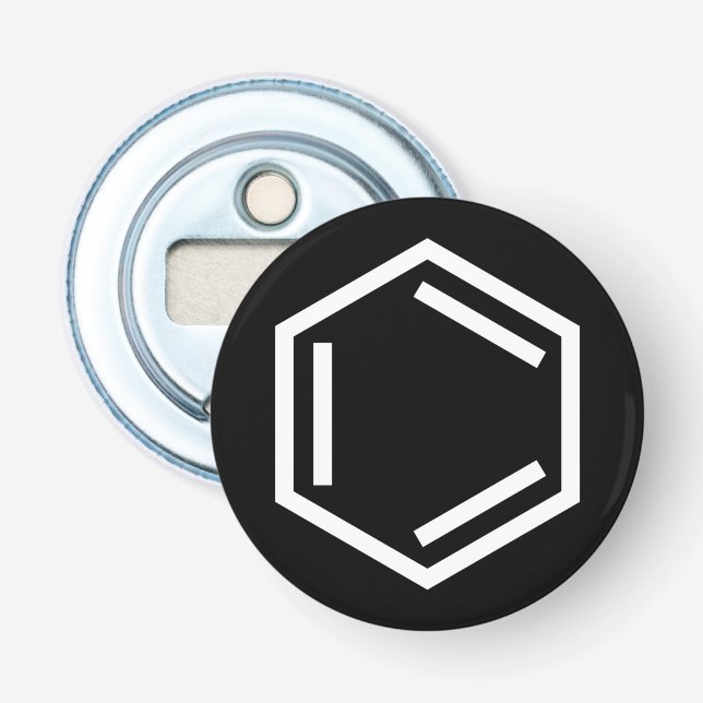 BENZENE RING SYMBOL FLASKÖPPNARE (Framsidan)