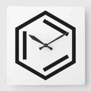 BENZENE RING SYMBOL FYRKANTIG KLOCKA