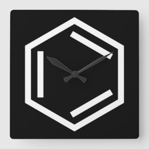 BENZENE RING SYMBOL FYRKANTIG KLOCKA