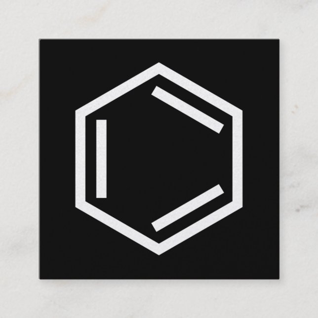BENZENE RING SYMBOL FYRKANTIGT VISITKORT (Framsida)