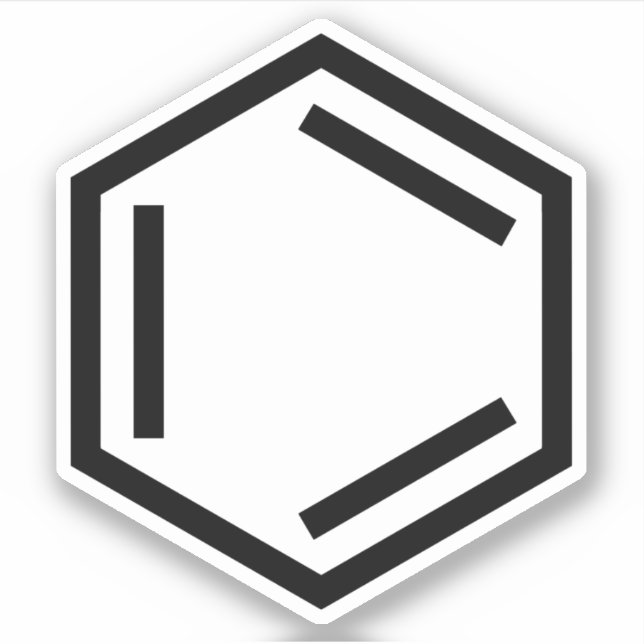 BENZENE RING SYMBOL KLISTERMÄRKEN (Framsida)