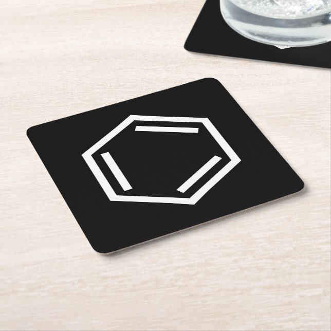 BENZENE RING SYMBOL UNDERLÄGG PAPPER KVADRAT (Vinklad)