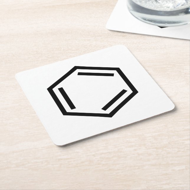 BENZENE RING SYMBOL UNDERLÄGG PAPPER KVADRAT (Vinklad)
