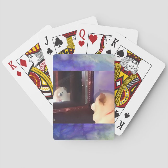 BENZI-heARTdogchow som leker kort Casinokort (Baksidan)