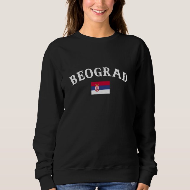 Beograd Belgrad Serbiska Flagga Proud Serb T Shirt (Framsida)