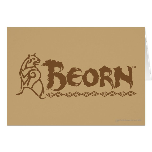 BEORN™ Bear Namn Hälsningskort (Framsidan Horizontal)