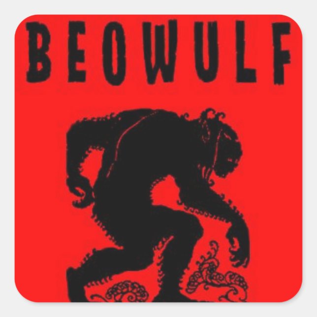 Beowulf - Grendel Fyrkantigt Klistermärke (Framsida)