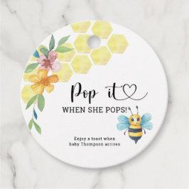 Bepop det när hon poppar gåvor etiketter