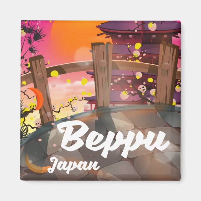 Beppu japansk reseposter magnet (Framsidan)