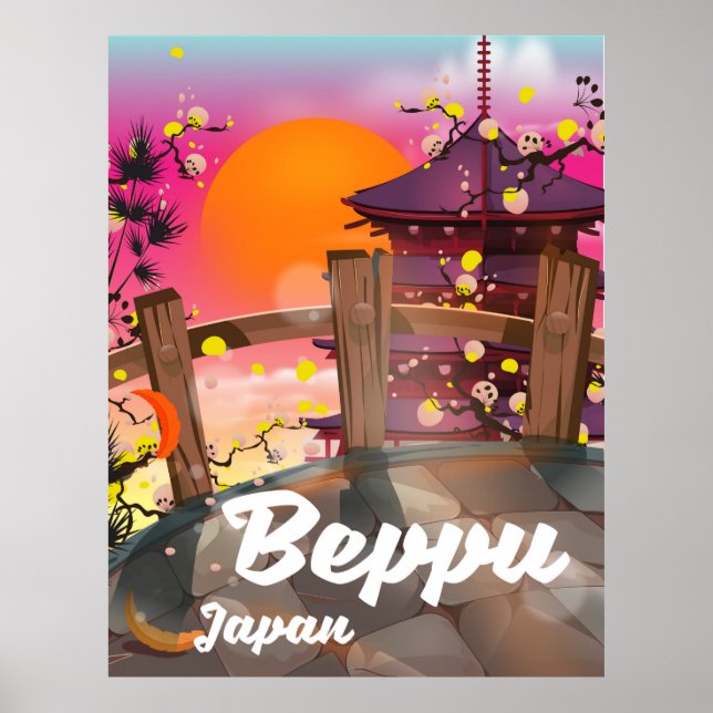 Beppu japansk reseposter poster (Framsidan)