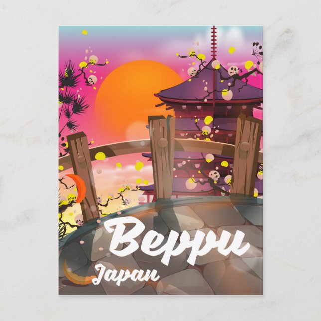 Beppu japansk reseposter vykort (Framsida)