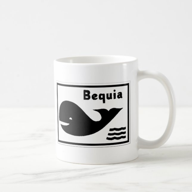 Bequia flagga kaffemugg (Höger)