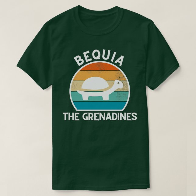 Bequia Grenadines Retro Sunset med sköldpadda 6 T Shirt (Design framsida)