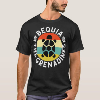 Bequia Grenadines Retro Sunset med sköldpadda 7 T Shirt