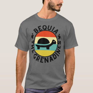 Bequia Grenadines Retro Sunset med sköldpadda 8 T Shirt