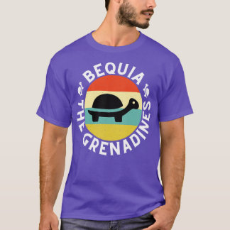 Bequia Grenadines Retro Sunset med sköldpadda 9 T Shirt