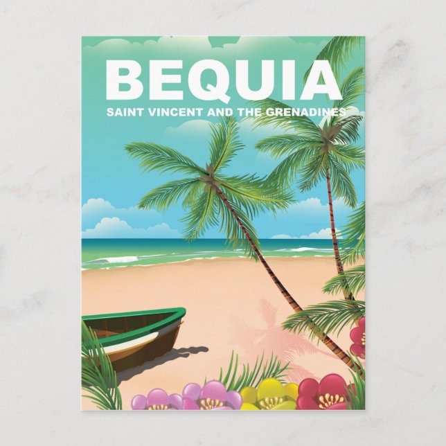 Bequia Island i Saint Vincent och Grenadinerna Vykort (Framsida)