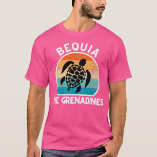 Bequia The Grenadines Retro Sunset med sköldpadda  T Shirt