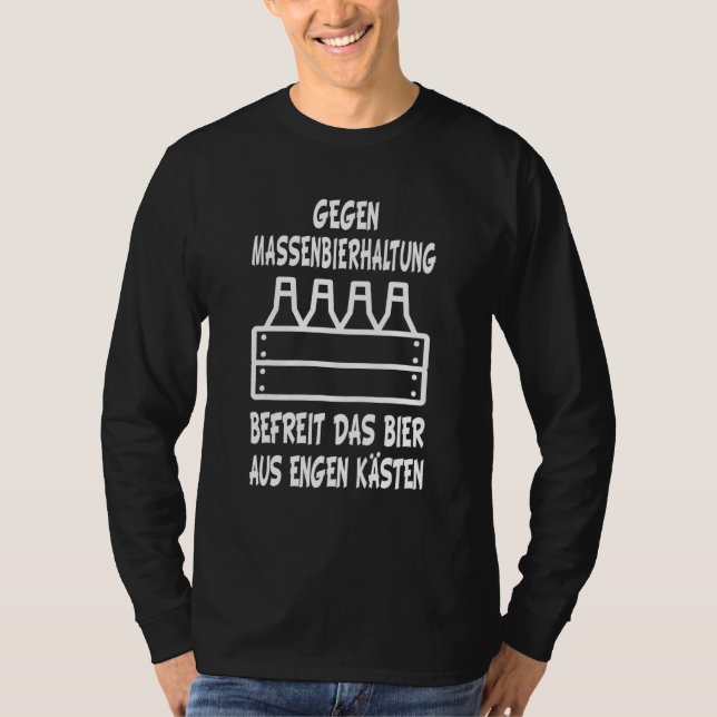 Ber Flaska White Beer Drinker mot massöl K T Shirt (Framsida)