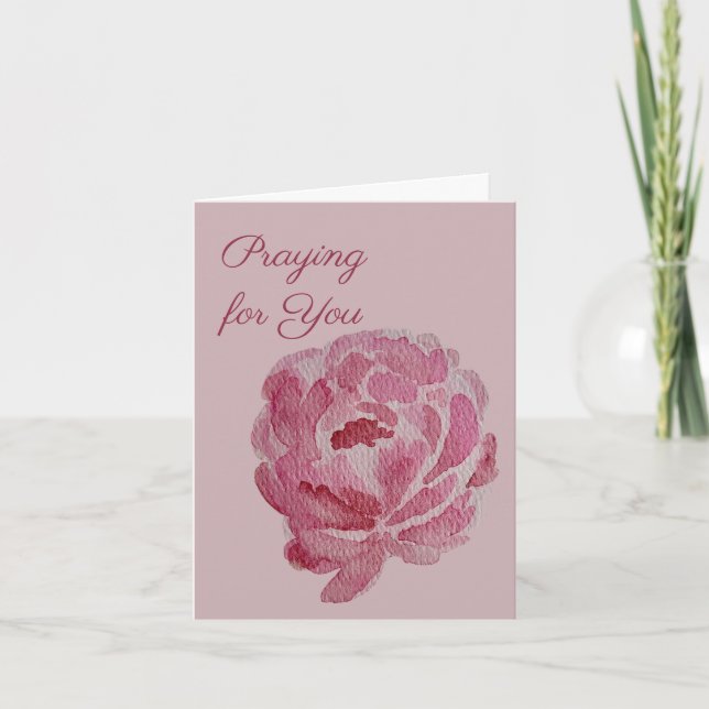 Ber för dig | Pink Peony Bön & Uppmuntran Kort (Framsida)