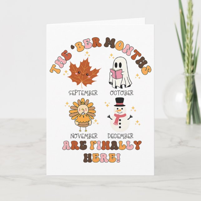 Ber-månaderna är äntligen här spök kalkon tack kort (Framsida)