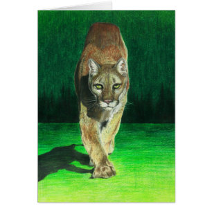 "Ber rovet," puma Hälsningskort