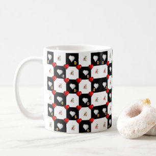 Ber White Nalle Red Hearts Mugg