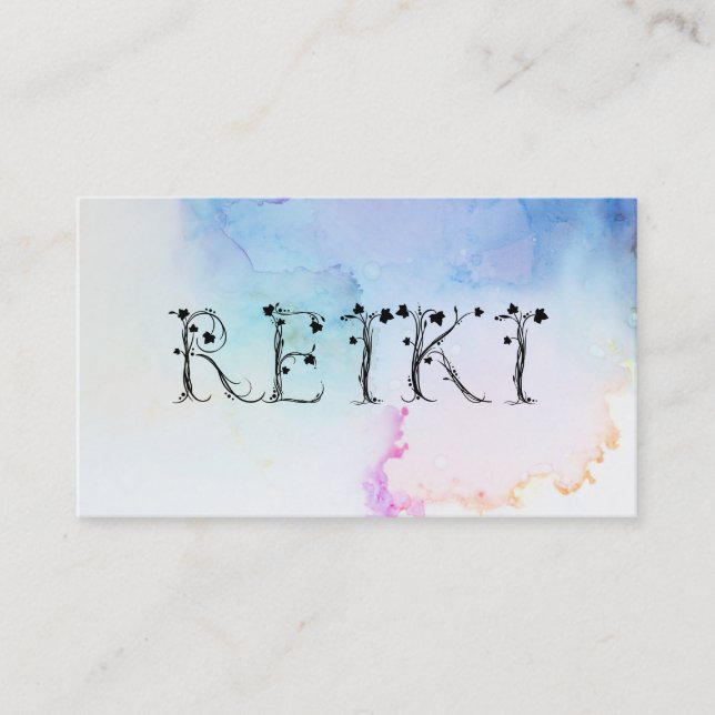 *~* Beräkna Abstrakten Vattenfärg Pastel REIKI Ivy Visitkort (Framsida)