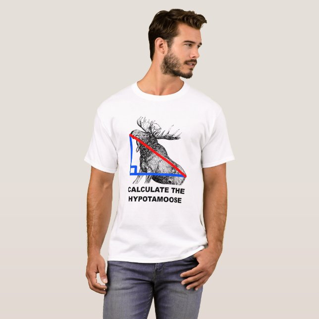 Beräkna Hypotamoose Rolliga T-shirt (Hel framsida)