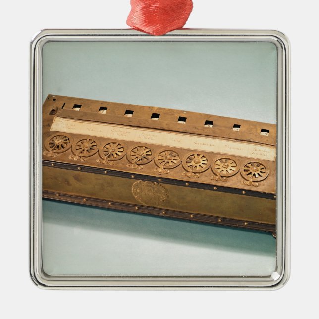 Beräkna maskin som uppfinns av Blaise Pascal Julgransprydnad Metall (Framsidan)