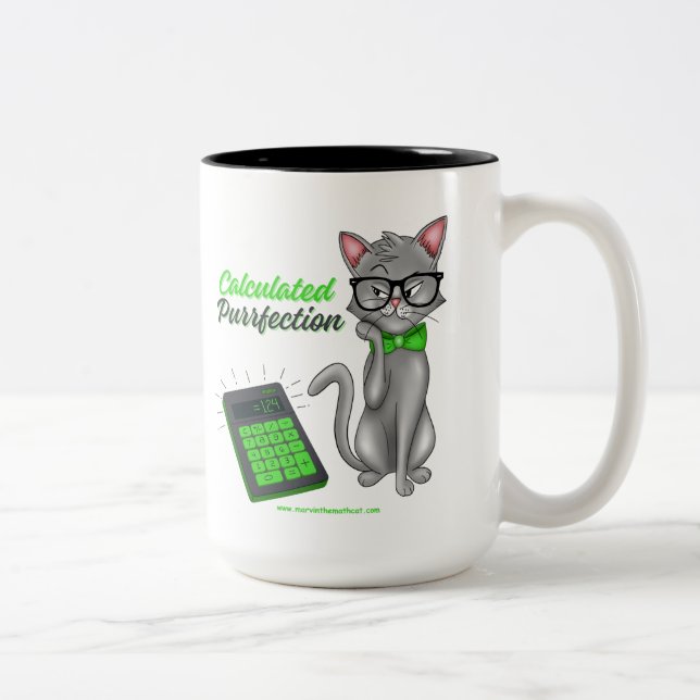 Beräknad Purrfektion Math Kattmugg Två-Tonad Mugg (Höger)
