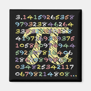 Beräknad rolig och färgrik Svart-Stil Pi Magnet