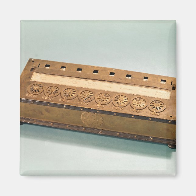 Beräkning av maskin uppfanns av Blaise Pascal Magnet (Framsidan)