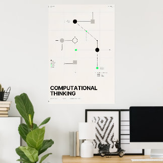 Beräkningsmässigt Tänkande Abstrakt Geometriska Sy Poster