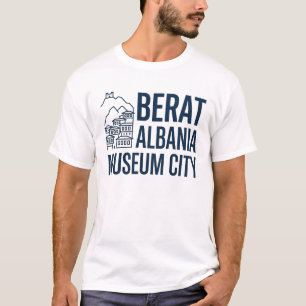 Berat Albanien Minimalistisk Ottomansk Stad T-Shir T Shirt