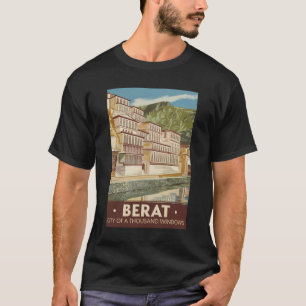 Berat Albaniens illustration Travel Art Vintage T Shirt