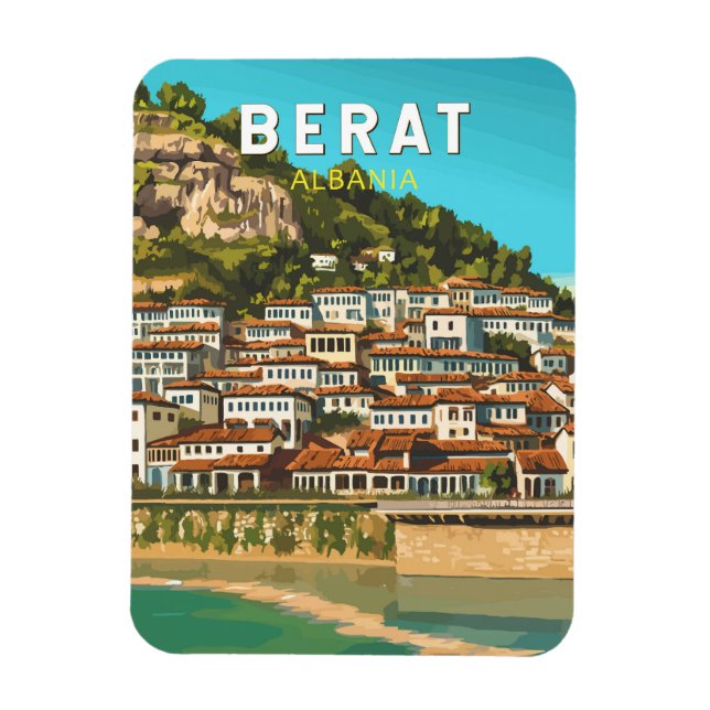 Berat Albaniens Travel Art-Vintage Magnet (Vertikal)