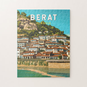 Berat Albaniens Travel Art-Vintage Pussel
